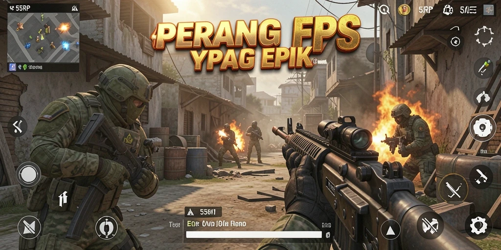 Tangkapan layar menampilkan aksi pertempuran intens dalam 55RP.