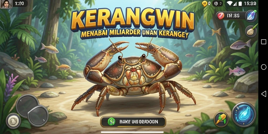 Screenshot gameplay KERANGWIN menunjukkan keseruan mengelola bisnis kerang.