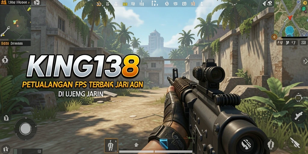Tangkapan layar KING138 menunjukkan tindakan mendebarkan dalam game FPS.