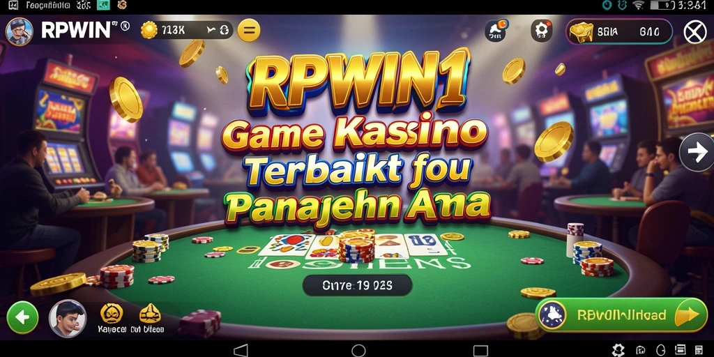 Screenshot gameplay RPWIN1 menampilkan suasana kasino yang mendebarkan.
