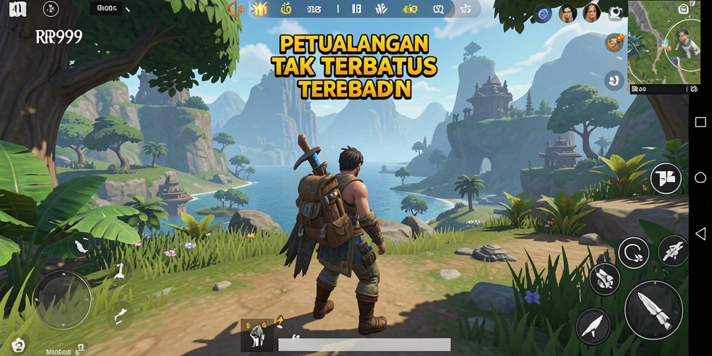 Screenshot gameplay RR999 menampilkan dunia terbuka yang indah dan imersif.